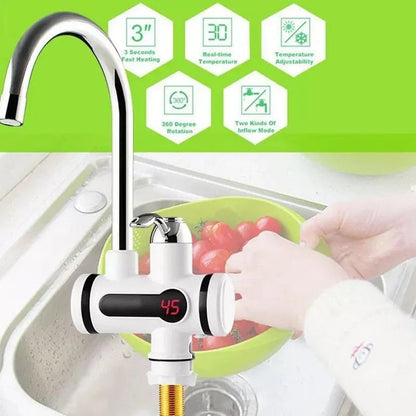 Instant Electric Heating Water Faucet with LED Temperature Display – 3 Second Hot Water Tap