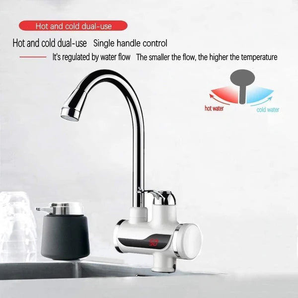 Instant Electric Heating Water Faucet with LED Temperature Display – 3 Second Hot Water Tap