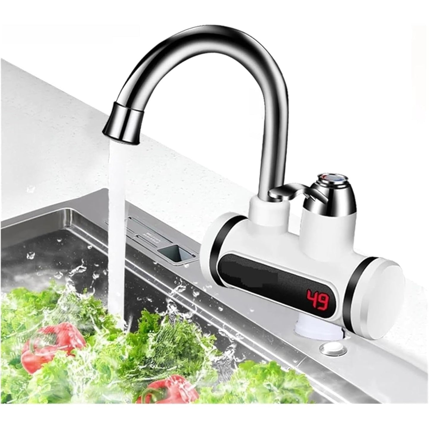 Instant Electric Heating Water Faucet with LED Temperature Display – 3 Second Hot Water Tap