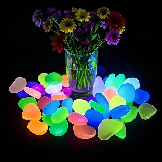 Artificial Mixed Color Glow Stones Fluorescent Rocks For Home Decor(Pack Of 100)