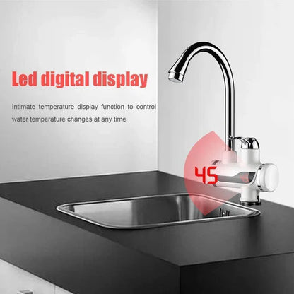 Instant Electric Heating Water Faucet with LED Temperature Display – 3 Second Hot Water Tap
