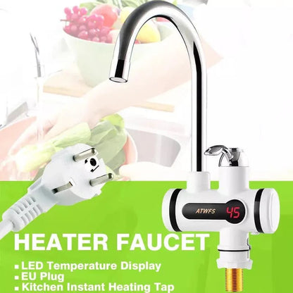 Instant Electric Heating Water Faucet with LED Temperature Display – 3 Second Hot Water Tap