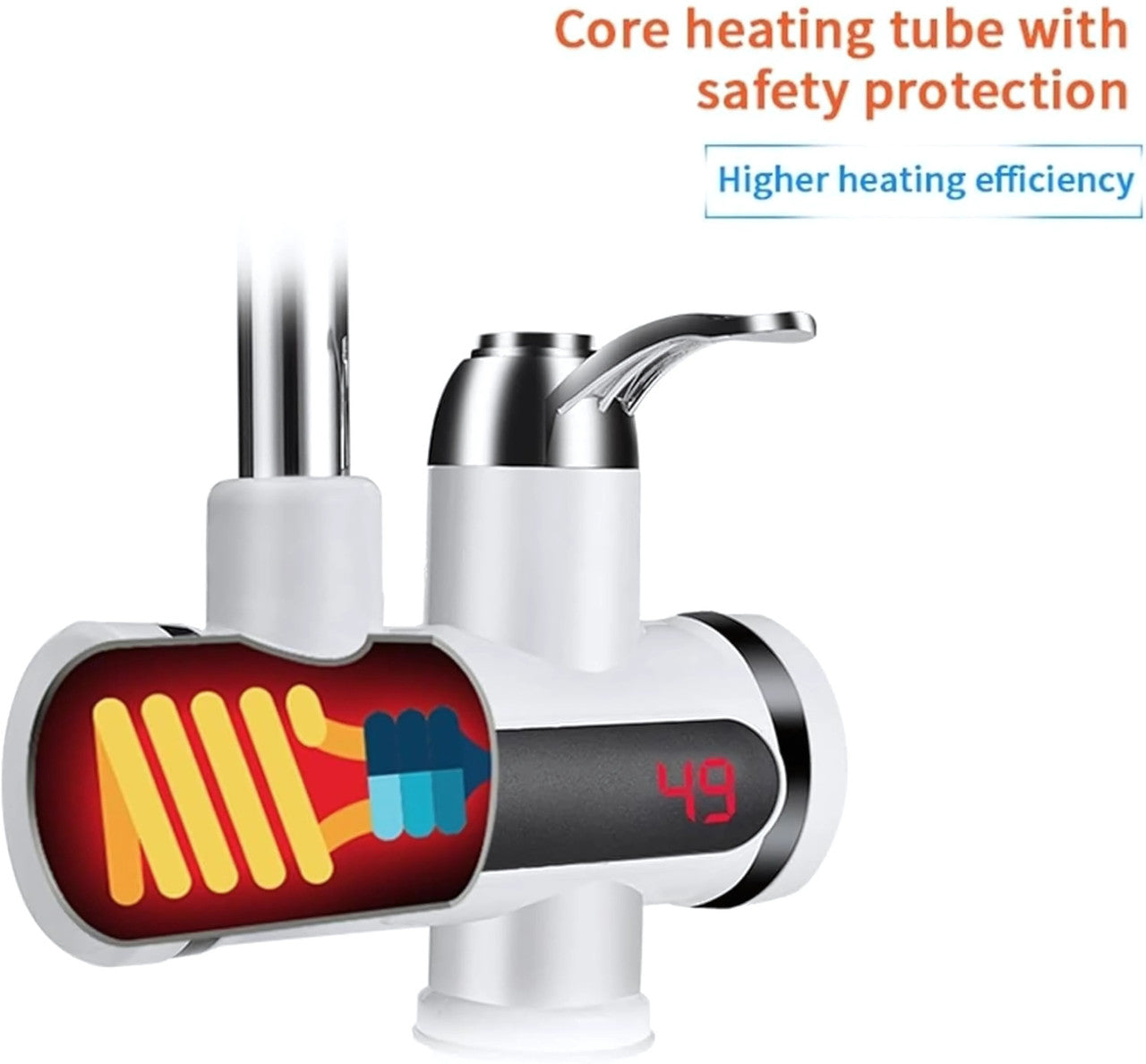 Instant Electric Heating Water Faucet with LED Temperature Display – 3 Second Hot Water Tap